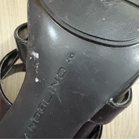 Bandalino Black Strappy Heels Cutout Sz 8 faux Leather - Picture 6 of 8